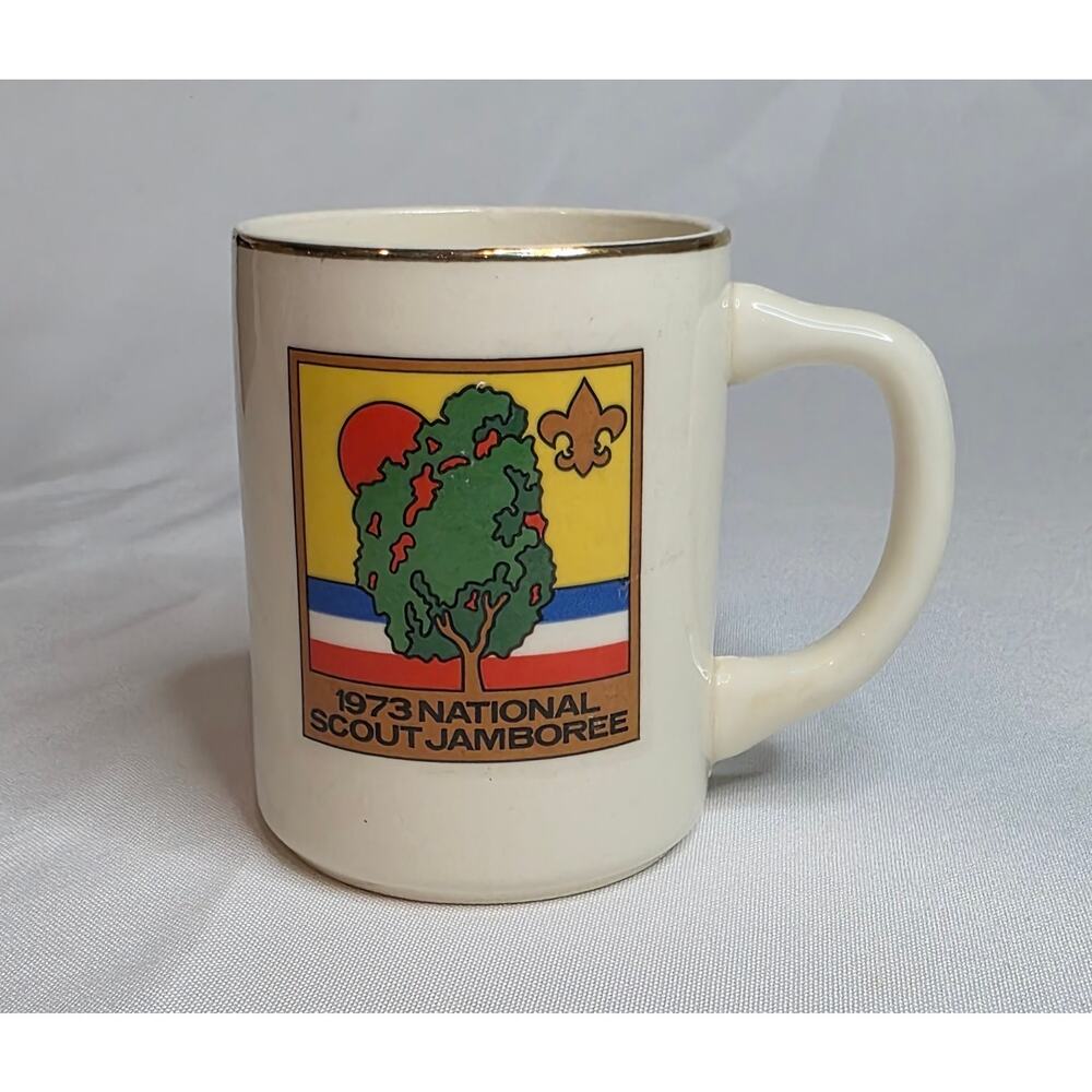 Scouts Vintage Mug Collectible 1973 National Jamboree Glass Used Boy Eagle Cub